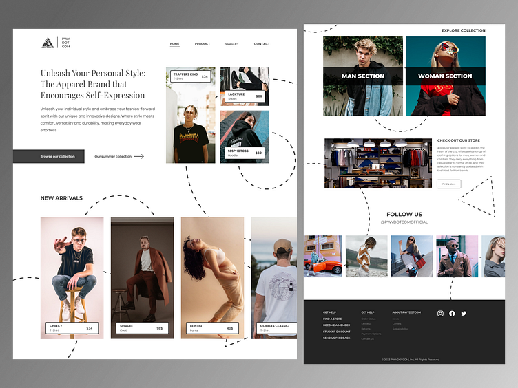 Apparel site landing page by Kukuh Galuh on Dribbble