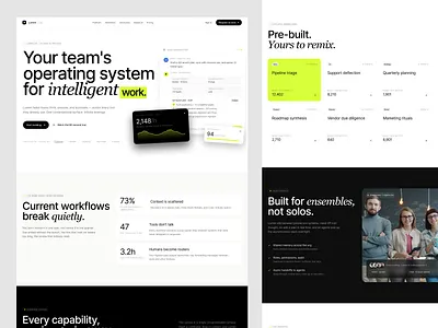 Lumen— AI Workspace Landing Page • SaaS Website UI ai landing page minimal saas team ui ux web design website