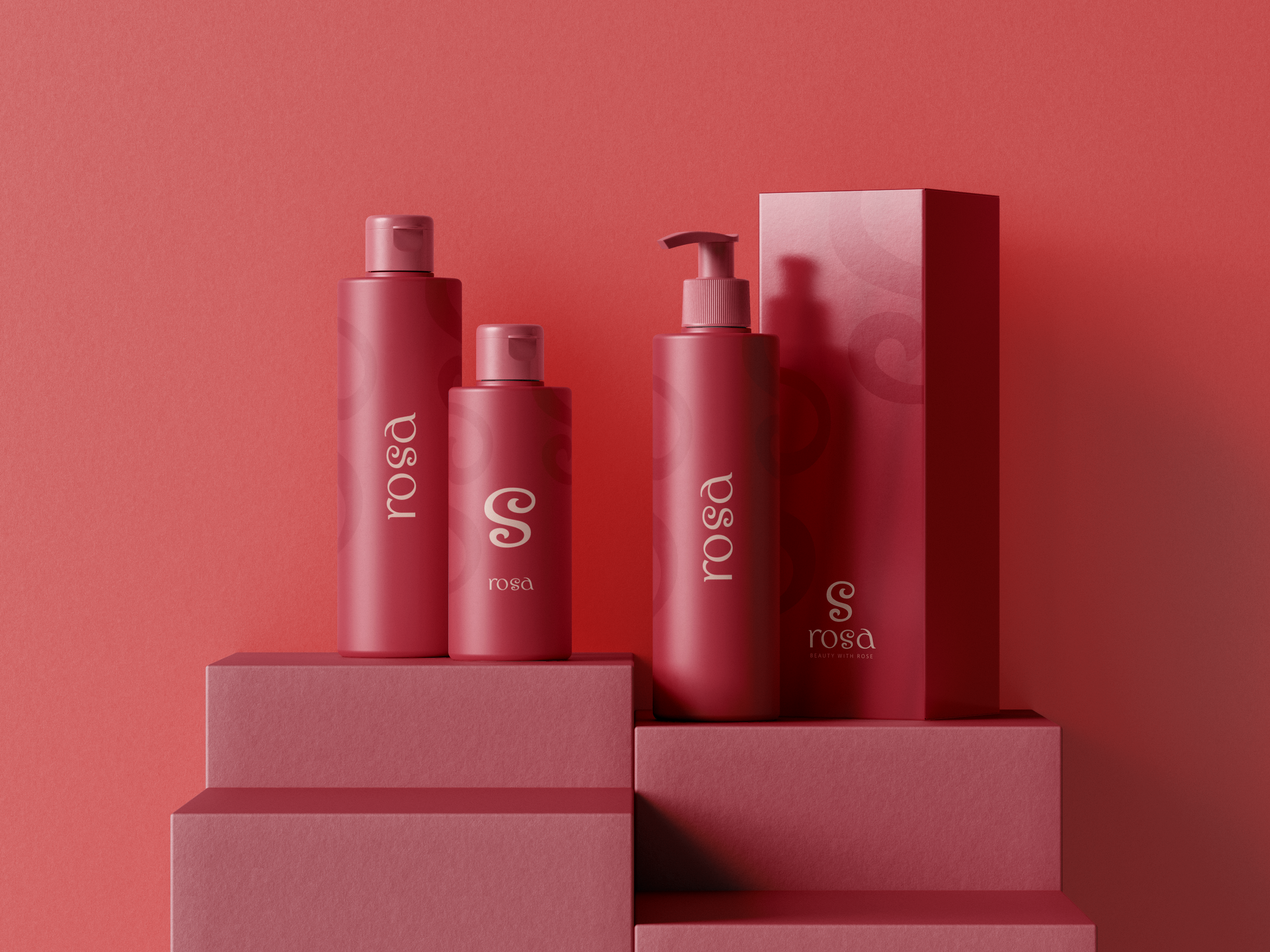 Skincare brand identity - rosa beauty beauty brand brand design brand identity brand identity design branding cosmetics cosmetics packaging health care label design logo logo design logos modern logo packaging design skincare skincare beauty skincare packaging tube design visual identity