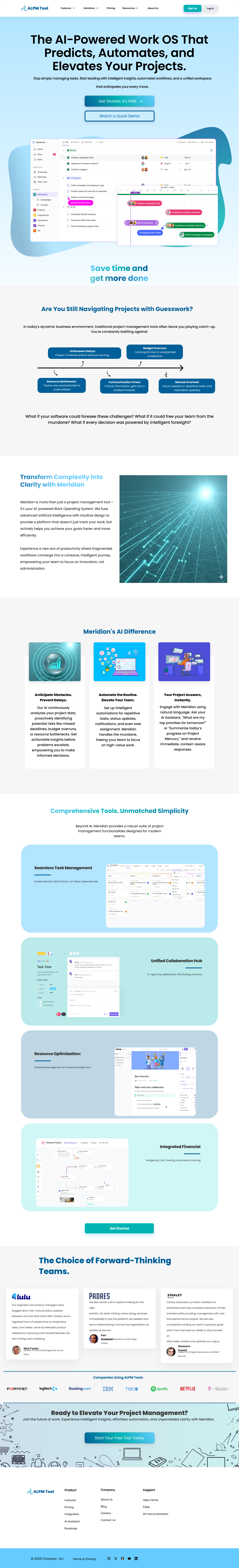Enterprise Project Management Tool UI/UX ai authentication b2b cleanui enterprise figma landingpage marketingwebsite projectmanagement saas salespage startup ui ux webdesign