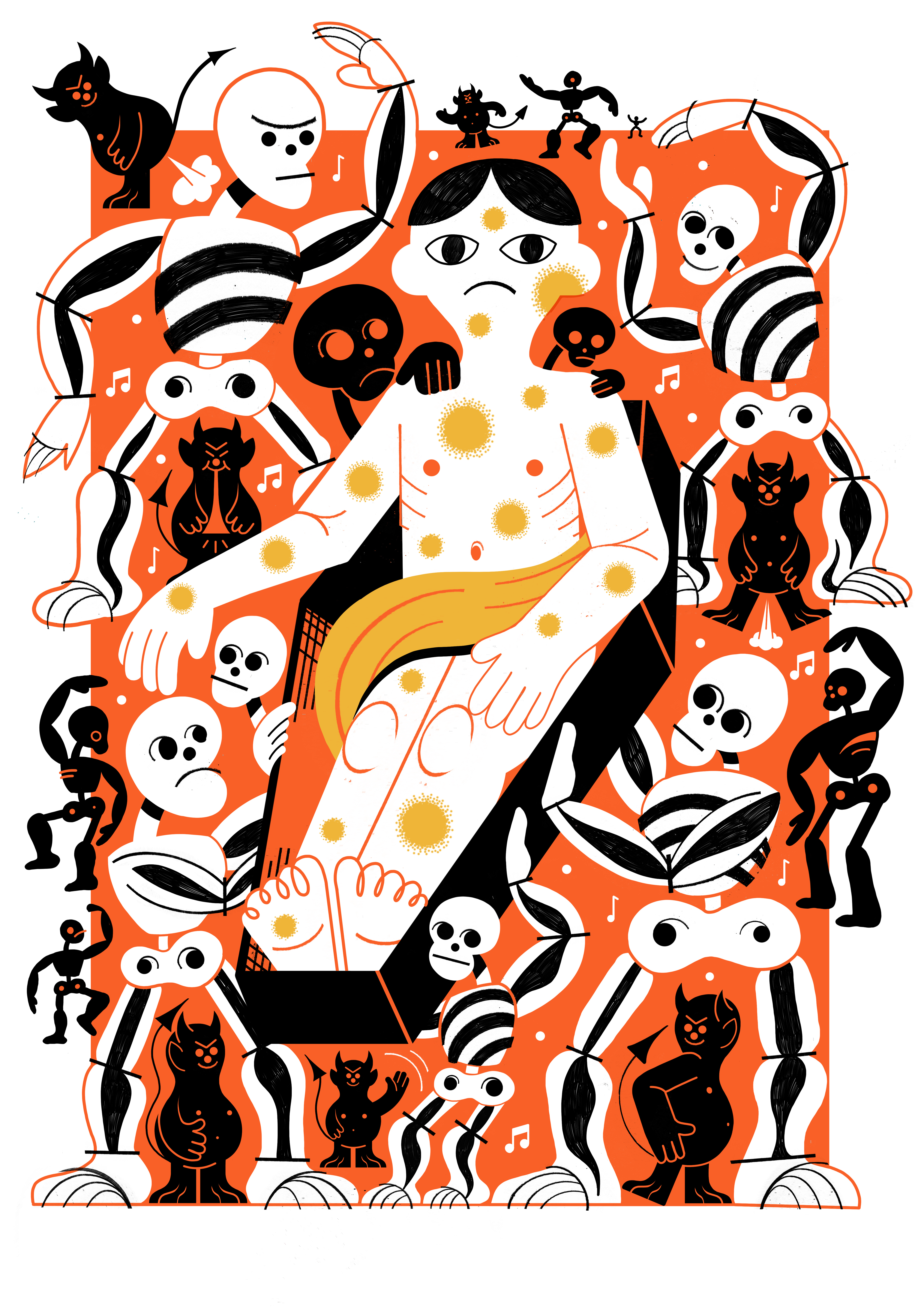 Danse Macabre Screen print (2026) colour design editorial illustration illustration print print making screen print