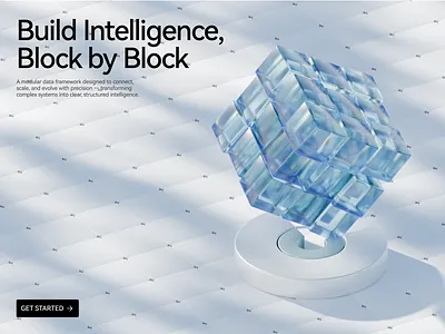 Modular Intelligence Hero Visual — From Negi Design 3d 3d illusration after effects animation blender blockchain branding crypto design geometry node glass material graphic design hero image logo motion graphics ui ux web design web3