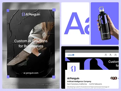 AI Penguin - Brand Summary ai ai consulting b2b bento brackets brand design brand identity branding clean consultation human logo design modern logo design moodboard outcraft penguin saas simple ui visual identity design
