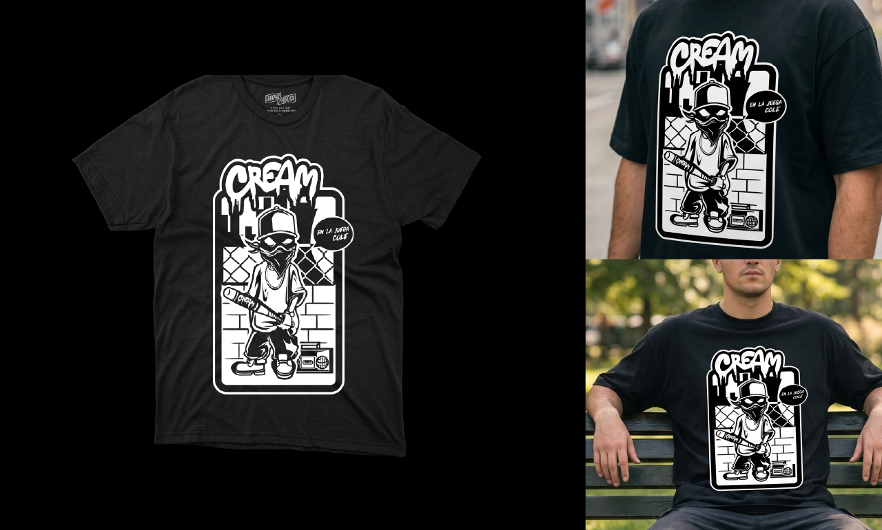 CREAM BMX T-Shirt Design Project apparel design bmx bmxstreet clothing graphic design illustration logo t shirt tee tshirt tshirt illustration vector