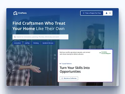 Responsive Craftsmen Marketplace Website UI UX Design interface product service startup ui ux web