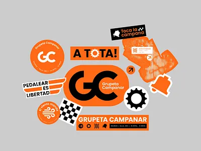 Grupeta Campanar Stickers branding cycling flat graphic design icon ident identity logo simple spain valencia