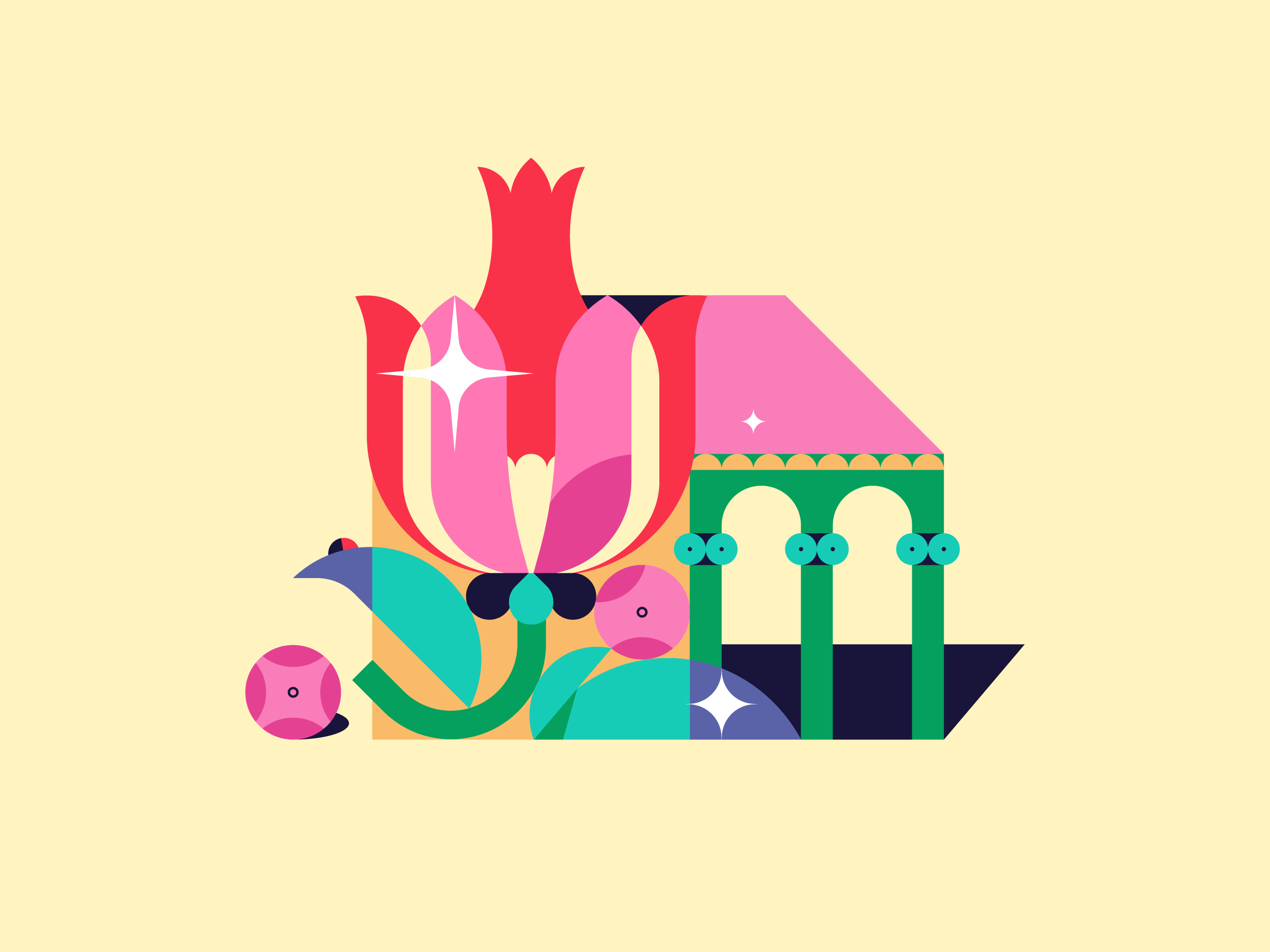 Beauty brand illustration 2d illustration bauhaus beauty illustration bold colors botanical illustration branding illustration decorative art editorial illustration flat illustration floral illustration flower garden geometric flowers geometric illustration minimal illustration playful design vector art vector design vector illustration