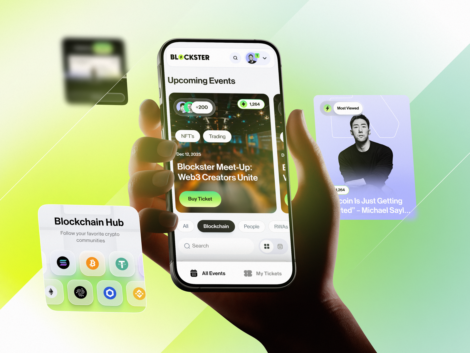 Example of Mobile UI design for Blockster