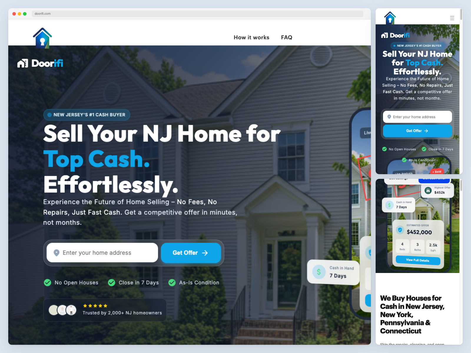Example of Doorifi — Real Estate Landing Page & Web Design