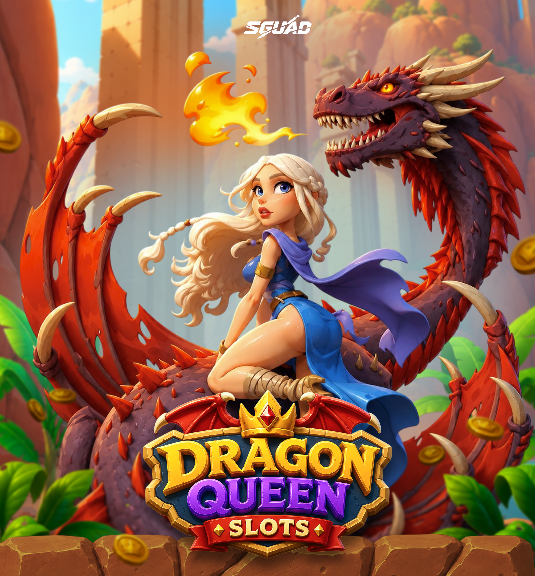 Drago Queen Slots / Slot Game Art casino art casino game design design gambling illustration slots animation slots design slots game ui slots ui