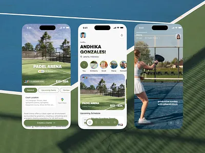 Playora - Sports Mobile App app clean design courts design detail court mobile sports story ui ui design uiux upcoming schedule