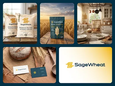 SageWheat – Organic Wheat Logo & Branding agriculture brand branding design farming flour flour logo graphic design icon illustration logo logodesign logos modernlogo organic food organic wheat typography vector wheat wheat logo