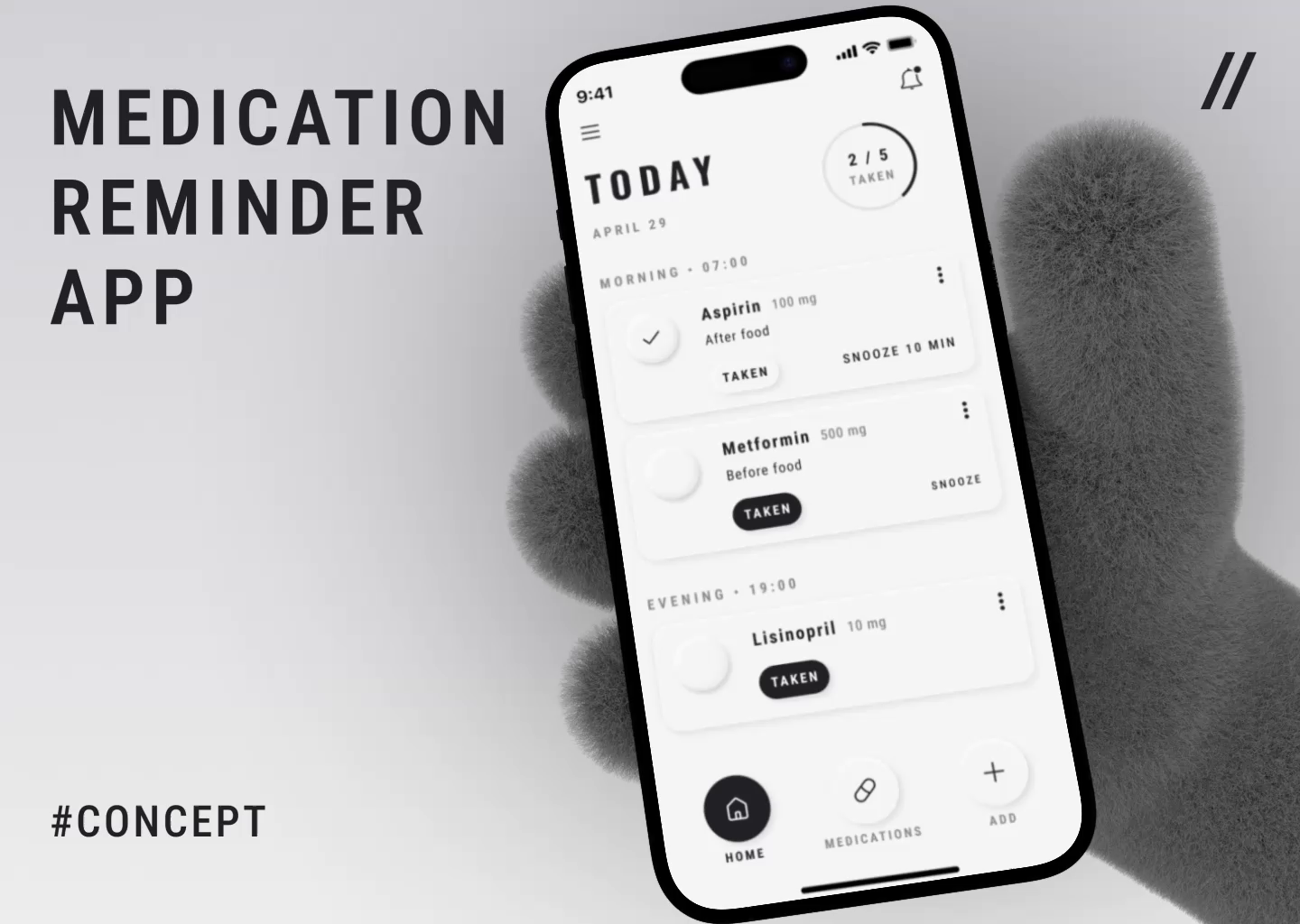 Medication Reminder Mobile iOS App Design