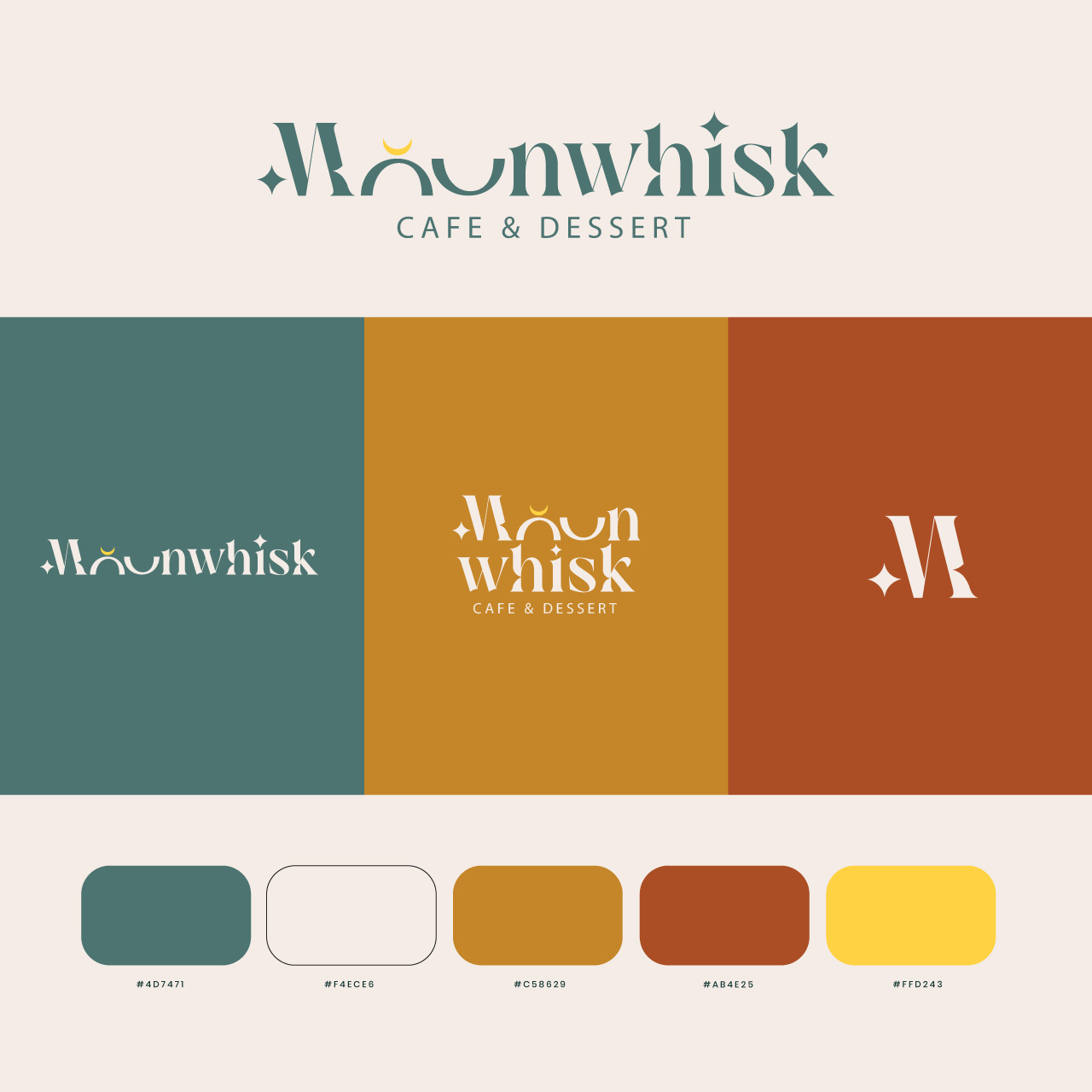 Moonwhisk Cafe Logo Design brand creative brand design brand logo branding design graphic design illustrator logo photoshop