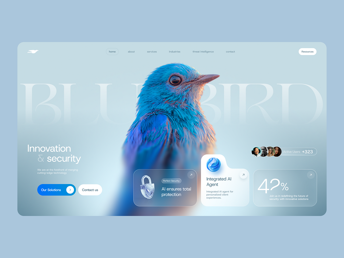 BluebirSecurity Website - Landing page design