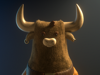 Bull 3d animal bull c4d carhartt character design illustration ox vago