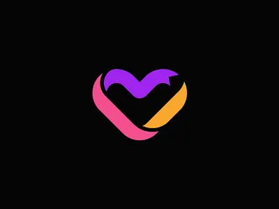 Ribbon of Emotion emotion flow heart icon logo love mark ribbon symbol unity