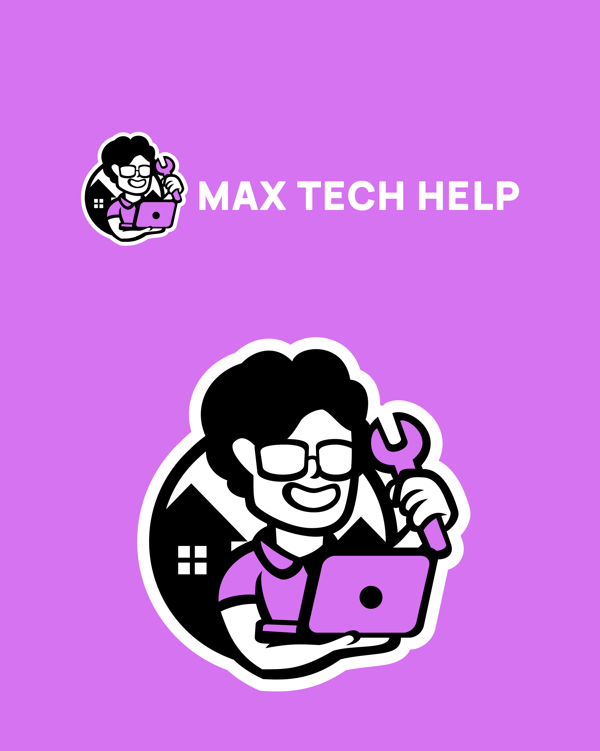 Logo Design for Max Tech Help brand identity branding caricature commission design freelance work graphic design graphic designer logo logo design logo design branding logo designer vector vector art