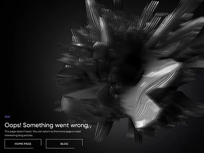 Error Page Concept – 404 Screen, UI Design, Abstract 3D 3d 404 404 error page 404 not found 404 page dark mode error 404 error page interface product design ui ui design user experience user interface ux ux design web design web ui website website design