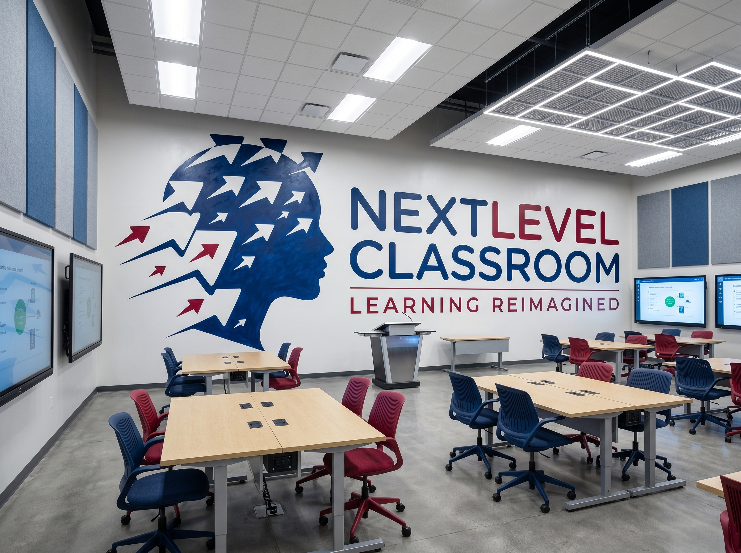 Next Level Classroom – EdTech Brand Identity & Corporate Mockups apparel branding classroom corporate design edtech education emblem identity logo minimal mockup modern school signage software stationary tech typography vector