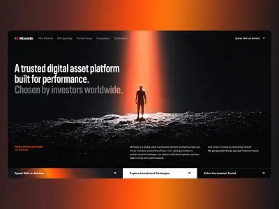 Investment Platform Landing Page ai corporate finance website financial fintech investment investment platform landing payments platform product page saas startup startup funding trading website trust fund wealth management web design webflow website design