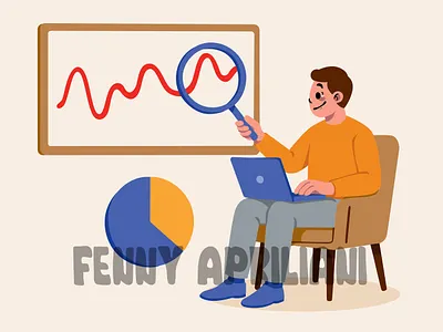 Business Analytics Concept analysis business cartoon character chart computer data employee futuristic innovation interior laptop office online success technology visualization work working workplace