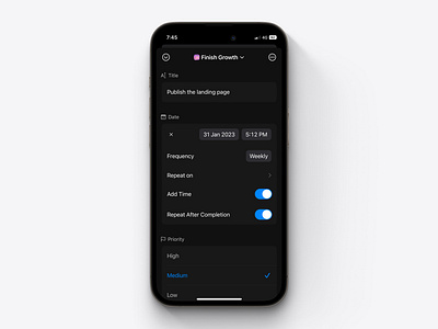 To Do List App For iOS app application daily ui dailyui design growth interface ios16 iphone minimal mobile modern swift swift ui to do todo todo list ui ux