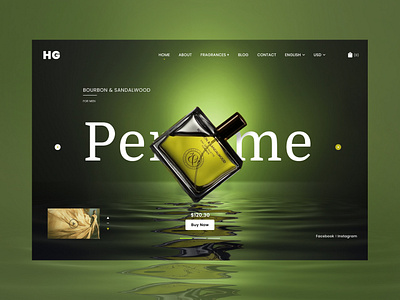 Perfume Website Design design graphic design hero banner landing page perfume web design ui ux webdesign