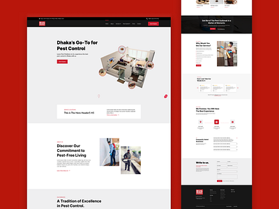 Pest Control Service - Website design adobe xd agency black branding call to action design design service illustration logo micro interactions pest pest control red responsive design typography ui ui design uiux vector website