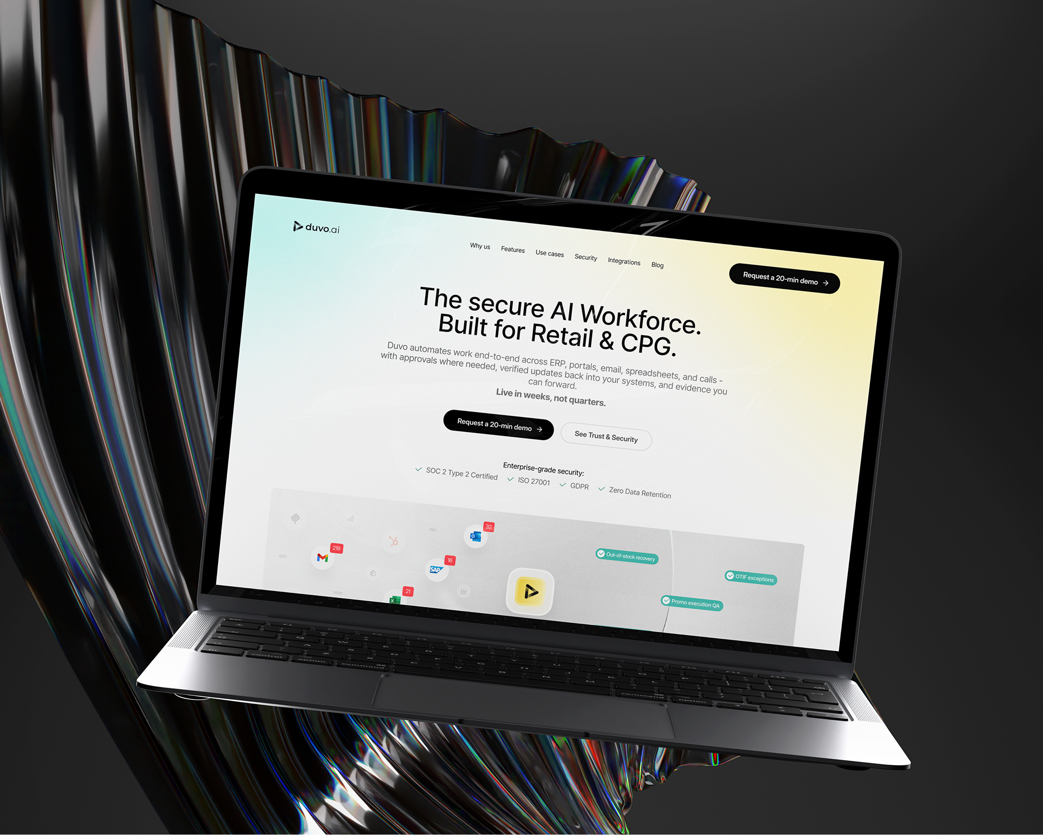 Example of Website Design for Duvo AI