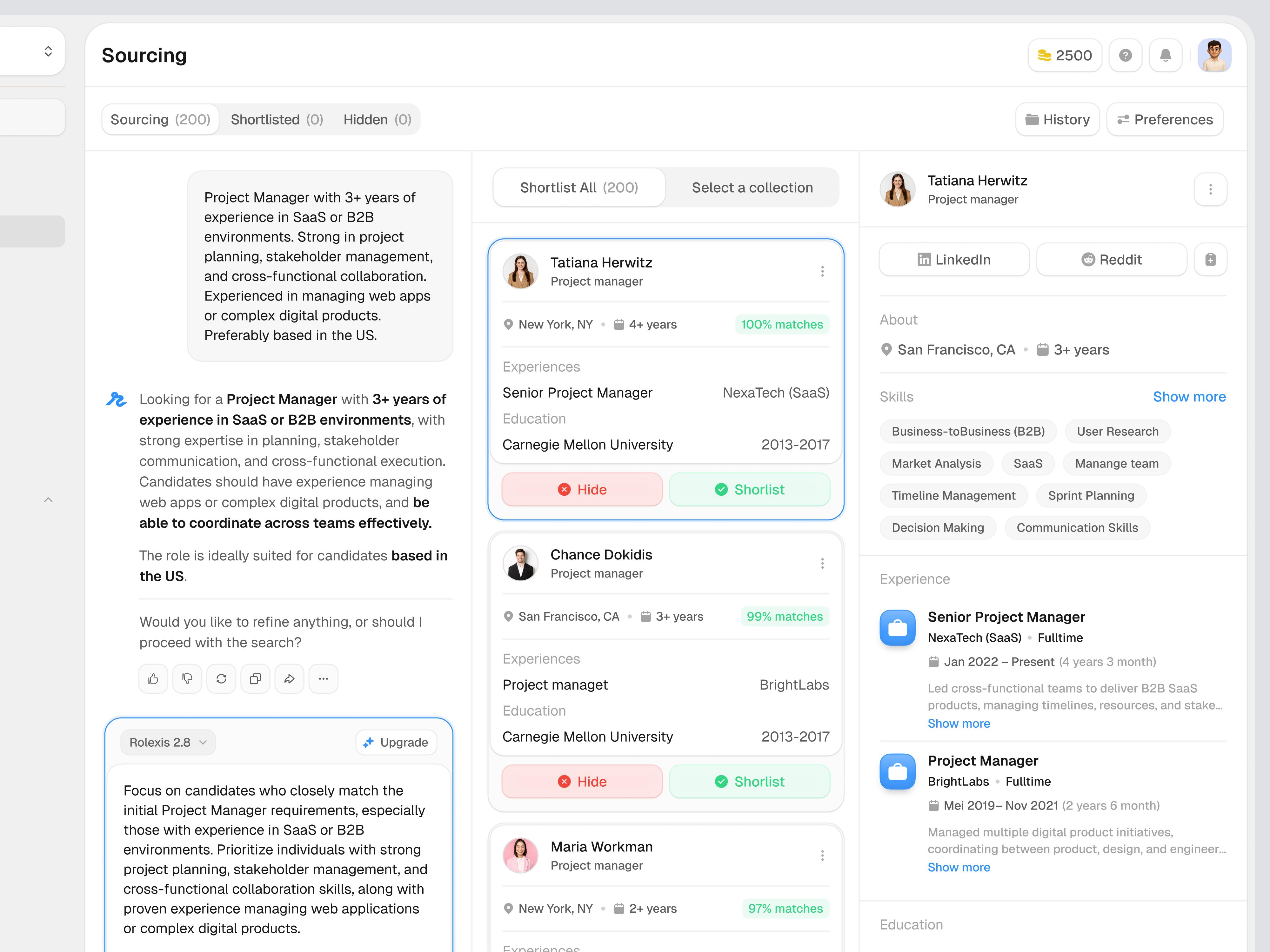 Example of AI Recruitment Sourcing Dashboard: Talent Discovery & Candidate