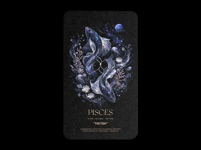 Pisces, The Fish — Zodiac CODEX by INDUSTRIA® archetype art inspiration astrology codex design design inspiration digital art fish graphic design illustration industria inspiration mystical neptune occult art pisces sacred symbols tarot zodiac zodiac art