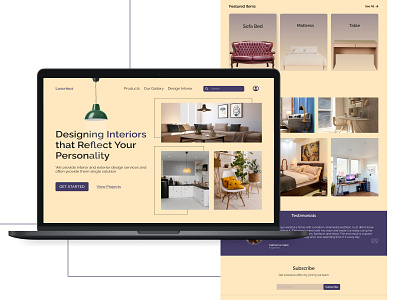 Interior Modern Furniture Landing Page Website app branding design graphic design illustration logo typography ui ux vector