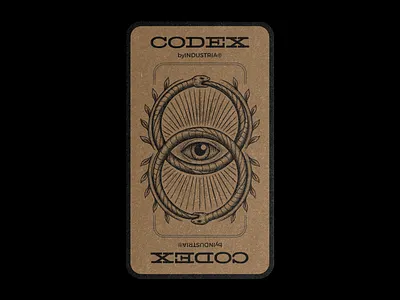 CODEX — All-Seeing Eye & Ouroboros Card Back by INDUSTRIA® all seeing eye ancient symbols branding agency card back design codex design design inspiration esoteric design graphic design illustration industria logo design mystical aesthetic occult symbols oracle card oracle deck ouroboros sacred symbols symbolism tarot card design