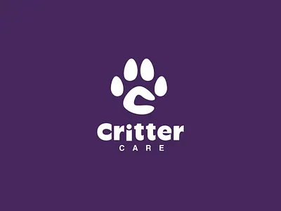 Critter Care branding care critter design graphic design logo logomark negative space paw pet professional symbol