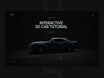 3D interactive car - Spline tutorial 3d animation car interaction landing page motion spline tutorial ui ux vietnam webdesign