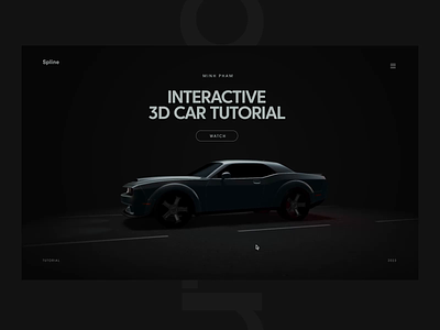 3D interactive car - Spline tutorial 3d animation car interaction landing page motion spline tutorial ui ux vietnam webdesign