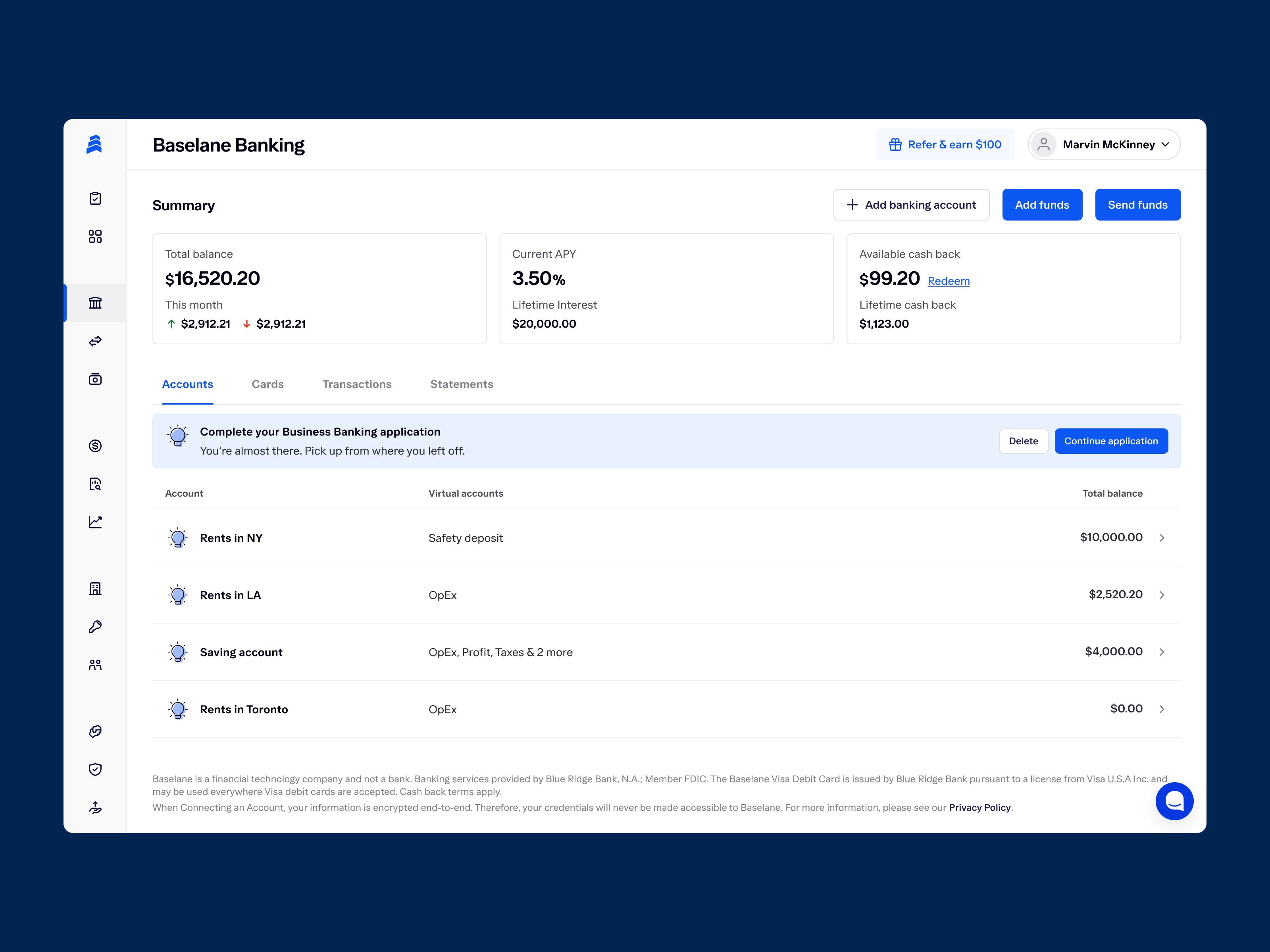 Baselane — Dashboard