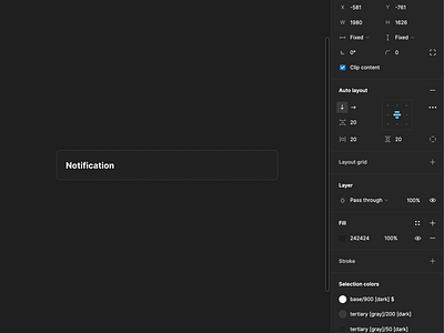 Frames X Notification Component auto layout component properties figma design system figma figma design elements interface notification ui ui kit figma ux variants