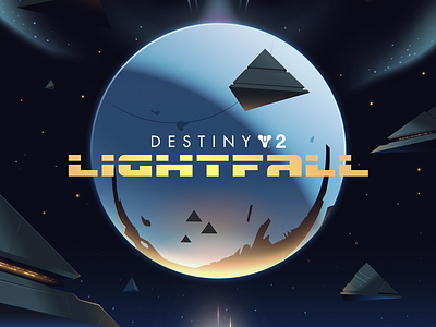 Destiny 2 - Lightfall 3d game illustration logo poster