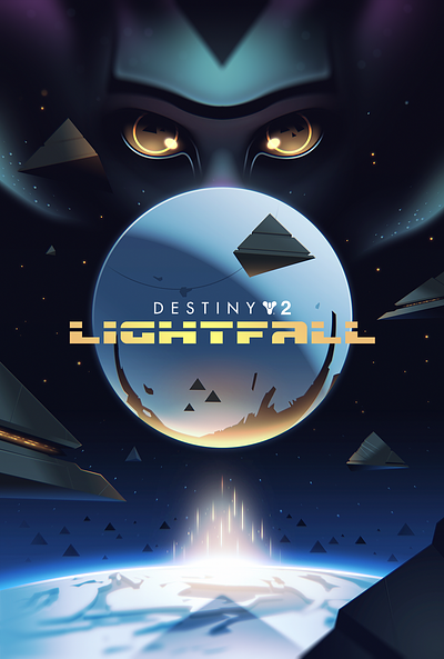 Destiny 2 - Lightfall 3d game illustration logo poster