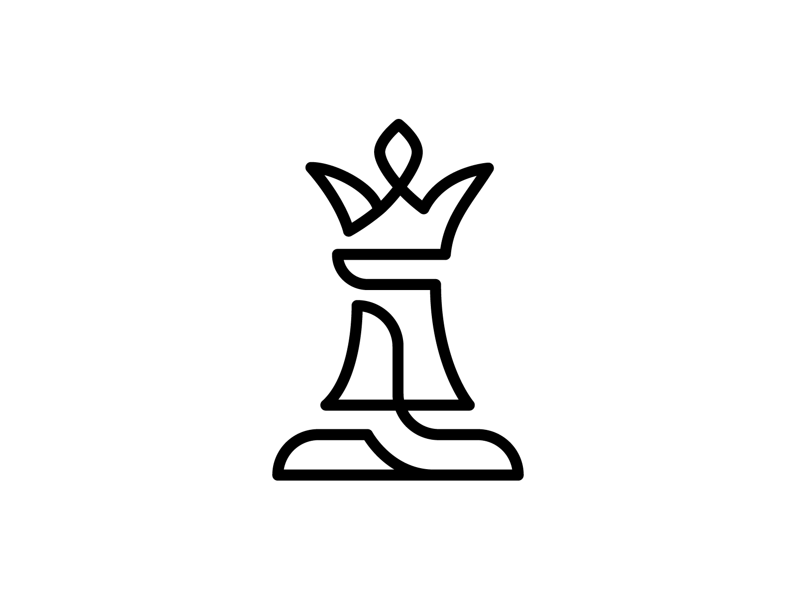 Queen Chess Monoline Logomark