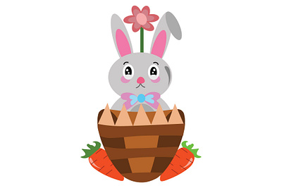 Cute Easter Rabbit adobe illustrator carrot colorful colorfull cute design graphic design rabbit sweet