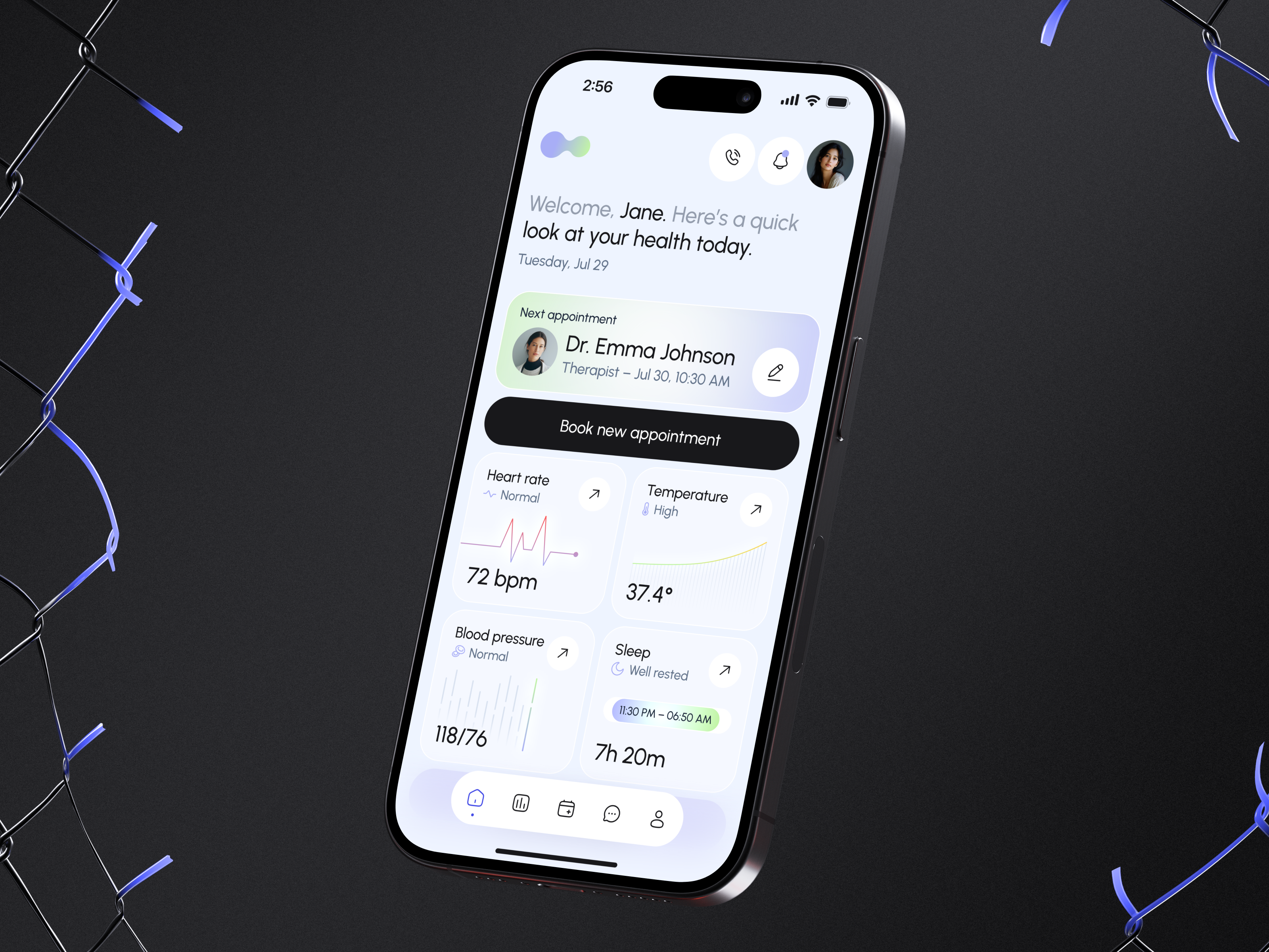 💙 Mobile design for medical app | Hyperactive analytics app design appointment booking clean ui dashboard design doctor health health tech heart hyperactive mobile mobile app mobile design product design ui ux visit wellness