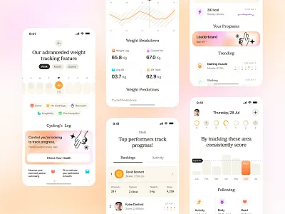 Health & Fitness App UI – Weight Tracking Mobile UX figma mobile ui fitness tracker ui health app design health tech design ios app ux mobile mobile app mobile app ui ui ux weight tracking app