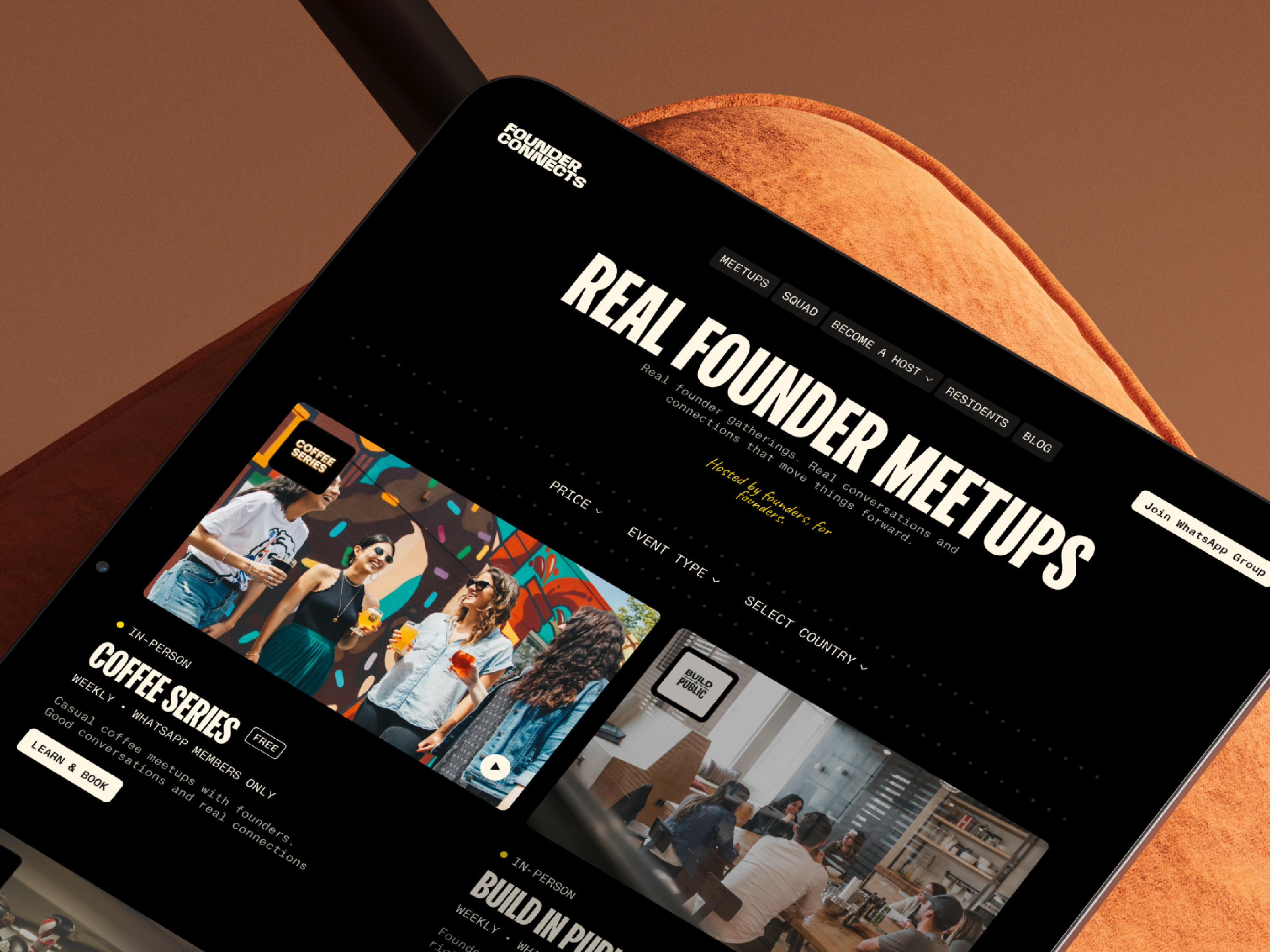 Website Design and Webflow Dev | Meetup Platform for Founders