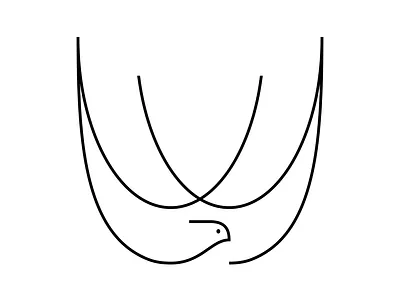 Swallow bird fly logo mark simple swaallow
