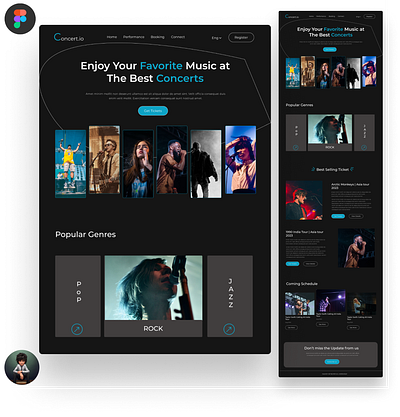 Music Concert Landing Page UI frontenddeveloper ui ux web design
