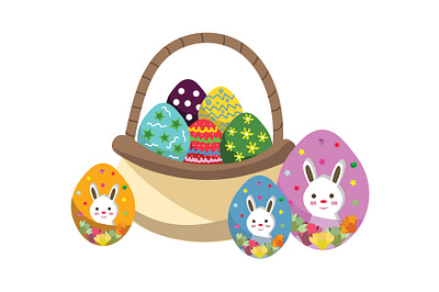 Cute Easter Eggs adobe illustrator bunny cute decor easter easter eggs egg graphic design illustration