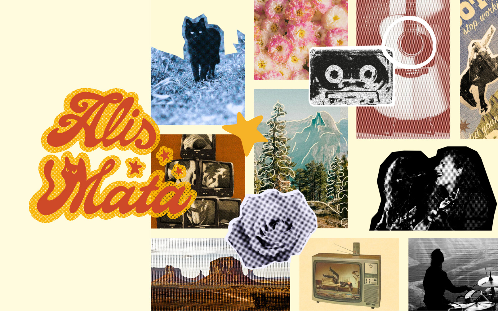 Alis Mata | Music Illustration & Band Visual Identity brand design branding collage logo music